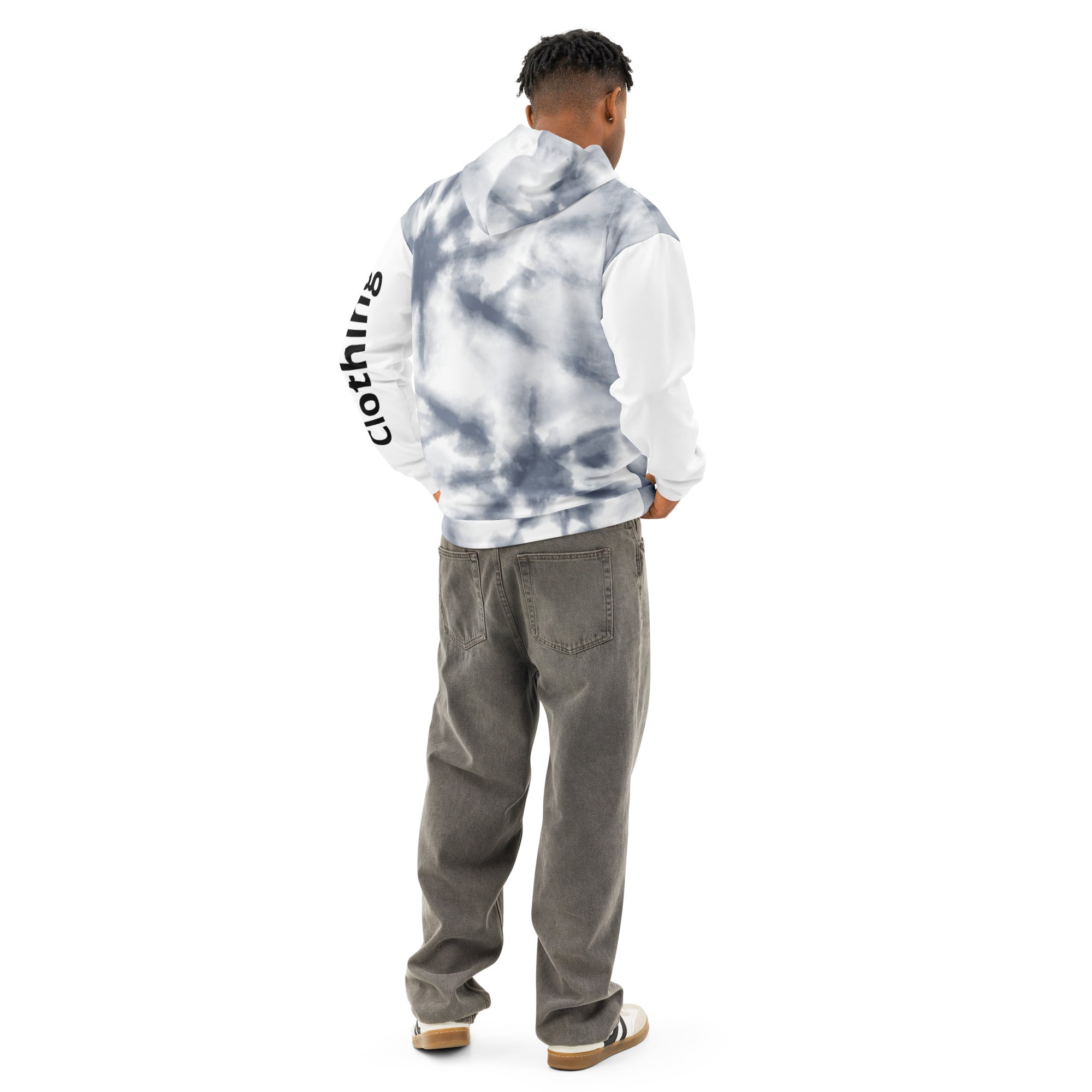 Unisex white All-Over Leak Hoodie by Leaky ts featuring bold chaotic all-over print on soft cotton fabric.