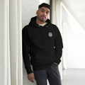 Black Leaky TS Stay Trippy limited run unisex hoodie made of cotton heritage fabric, front view with hoodie and logo.