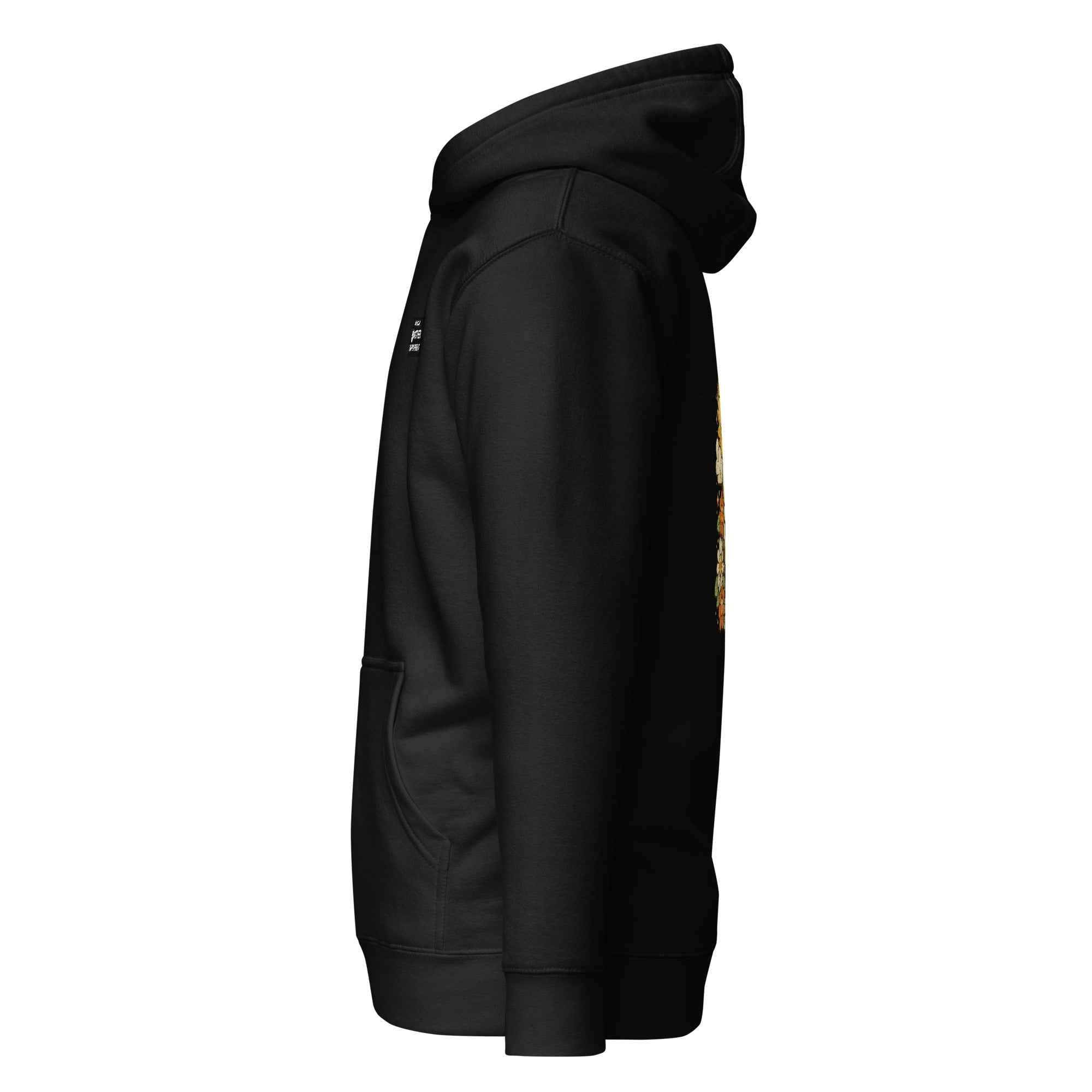 Black Leaky TS unisex premium cotton hoodie featuring a relaxed fit and casual style, perfect for everyday comfort.