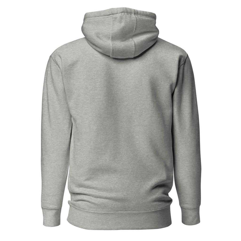 Leaky Ts Stay Trippy unisex hoodie in carbon grey, made of cotton heritage fabric with a relaxed fit and back design.