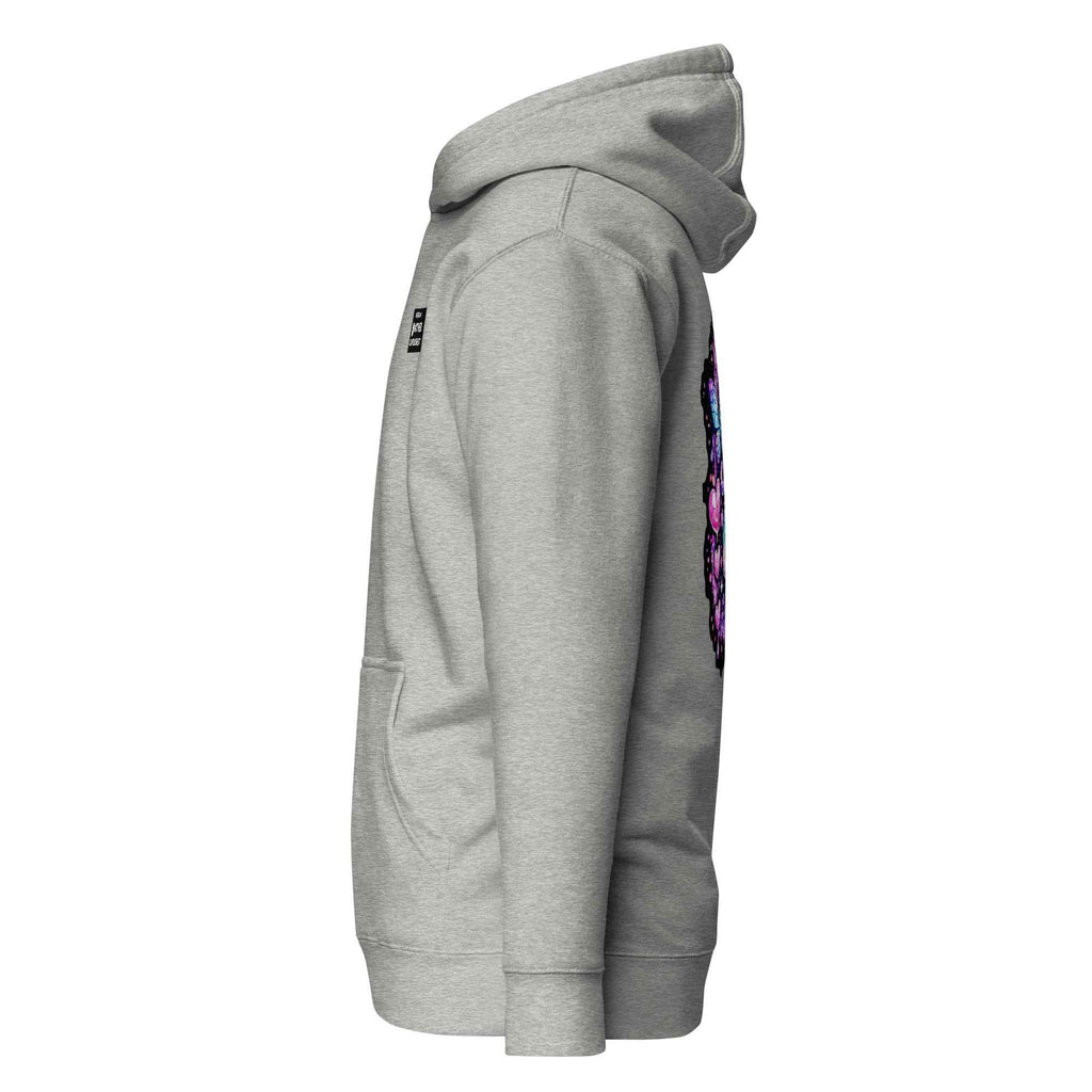 Sadgirl unisex hoodie by Leaky Ts in carbon grey, featuring a comfortable cotton heritage pullover design.