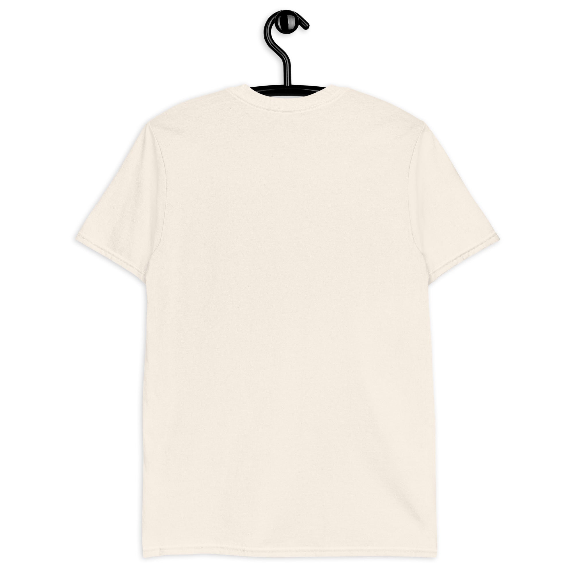 Unisex soft style T-shirt by Leaky Ts in natural color, shown from the back with a simple, comfortable design.