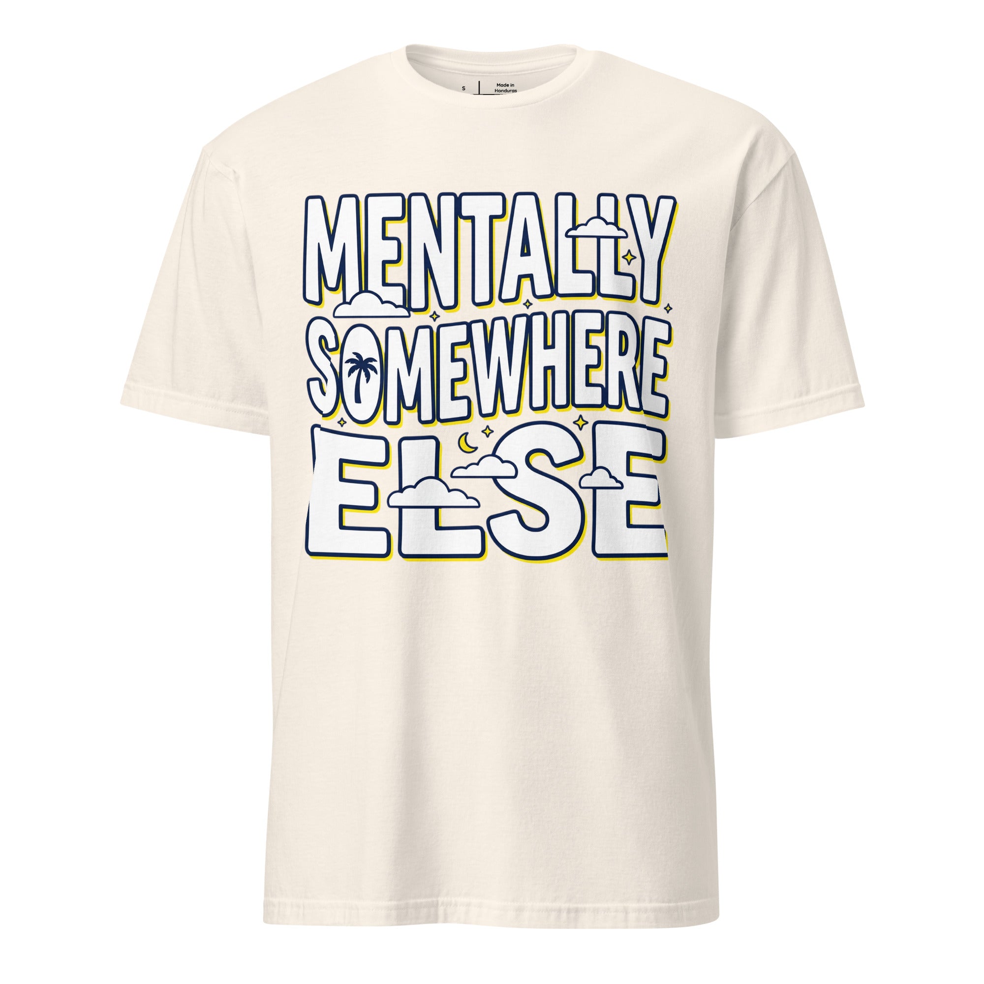 Unisex basic soft-style T-shirt from Leaky TS in natural color, front view showing classic fit and soft fabric.