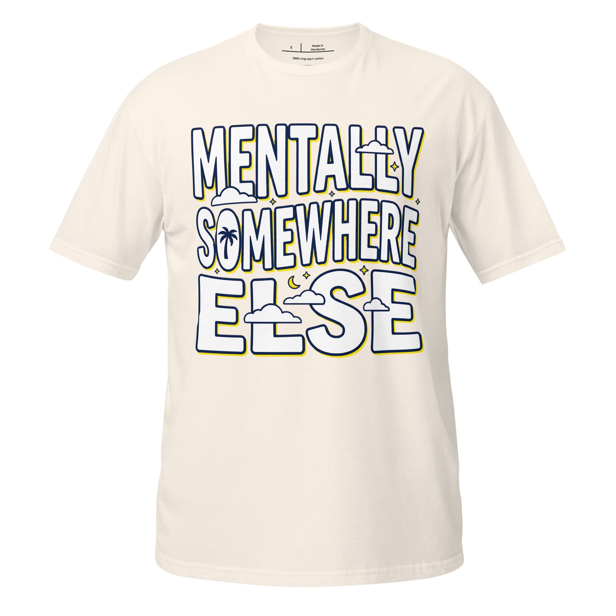Unisex soft style T-shirt by Leaky TS in natural color, front view showcasing a comfortable, casual fit and fabric texture.