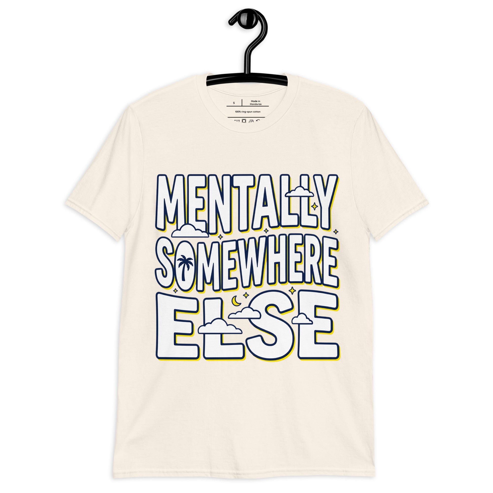 Unisex soft style T-shirt by Leaky TS in natural color, front view showing a comfortable, casual basic T-shirt.