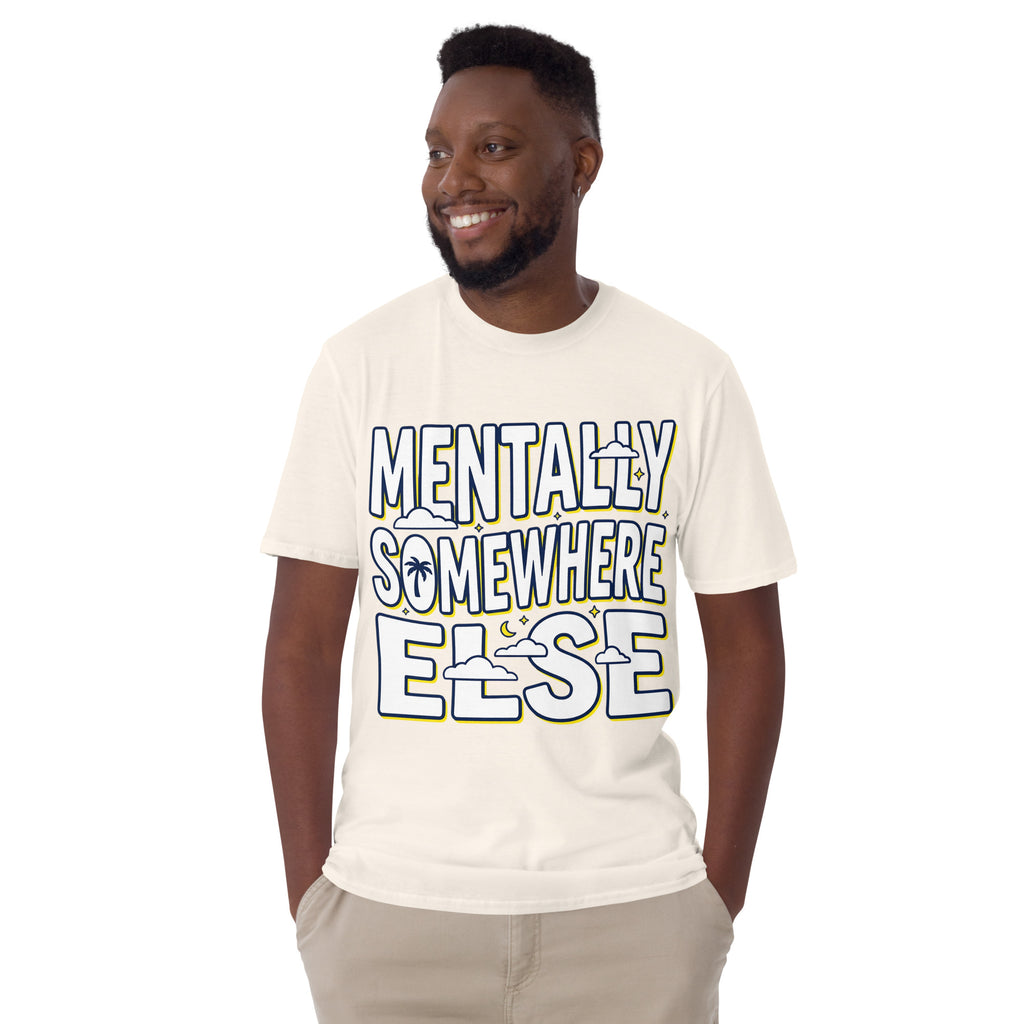 Unisex basic softstyle T-shirt from Leaky TS in natural color, front view showing a comfortable, casual fit.