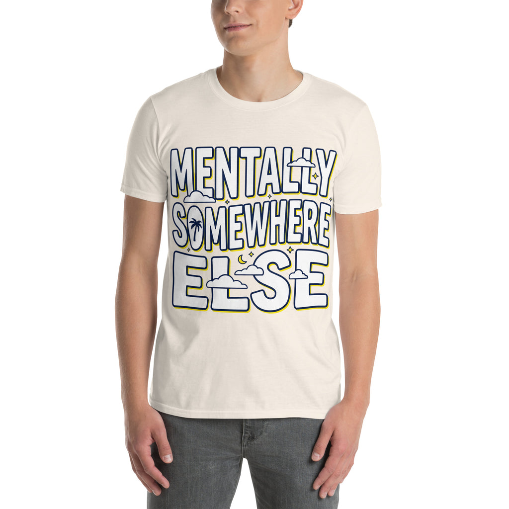 Unisex soft-style T-shirt by Leaky TS in natural color, front view, showcasing a comfortable, casual basic T-shirt design.