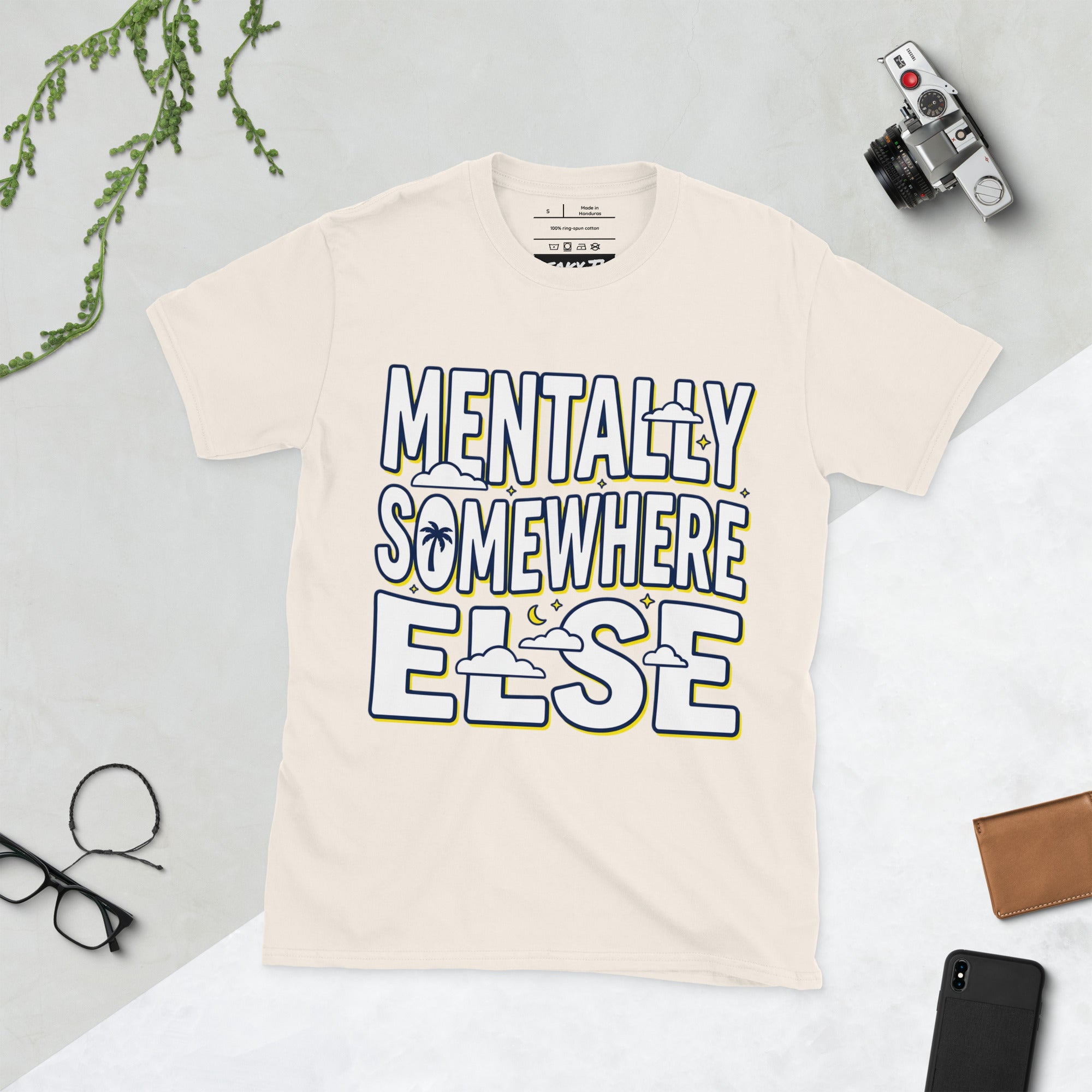 Unisex soft style T-shirt from Leaky TS in natural color, front view showing a comfortable, casual fit and smooth fabric.