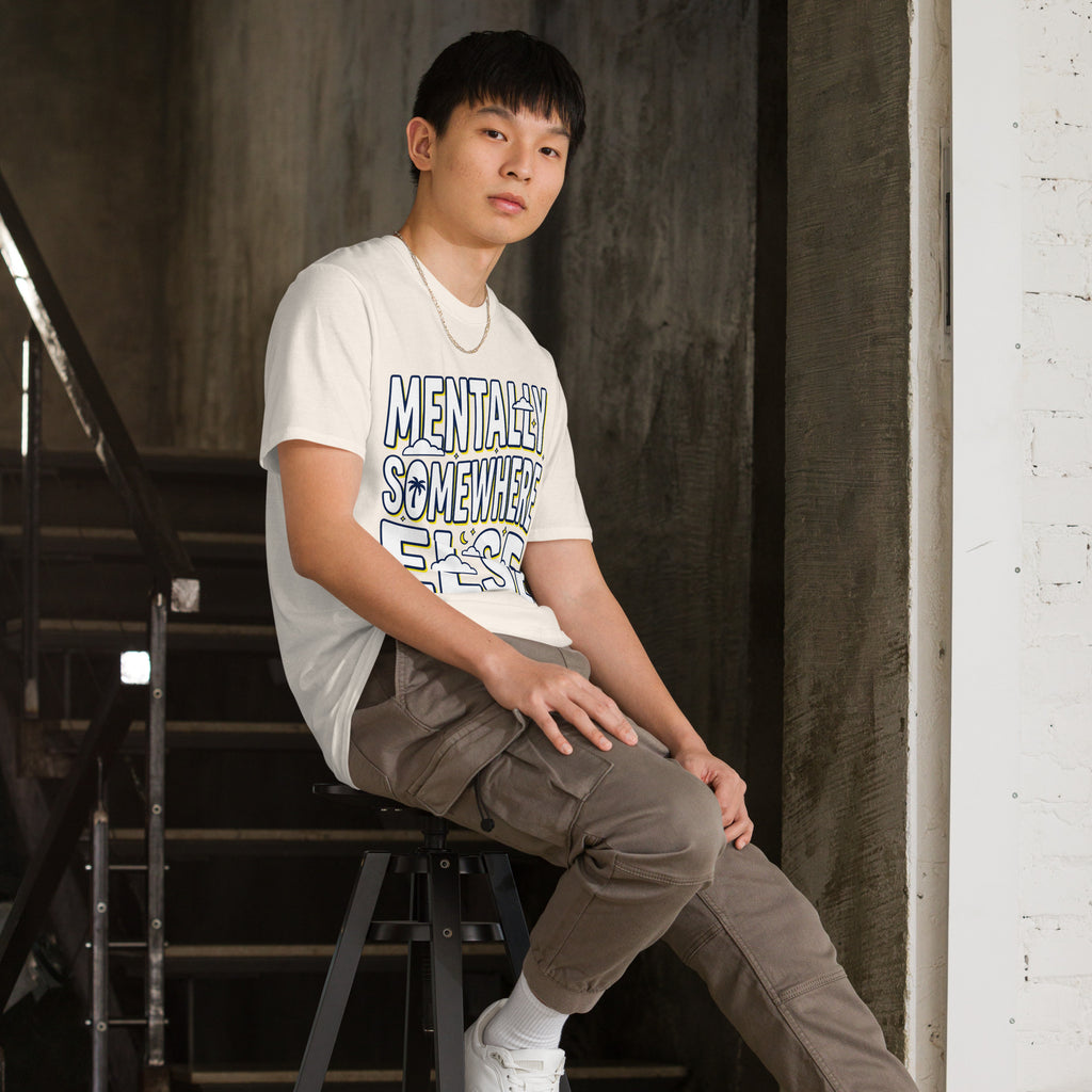 Unisex softstyle T-shirt by Leaky TS in natural color, displayed from the right front view, showcasing a casual, comfortable fit.