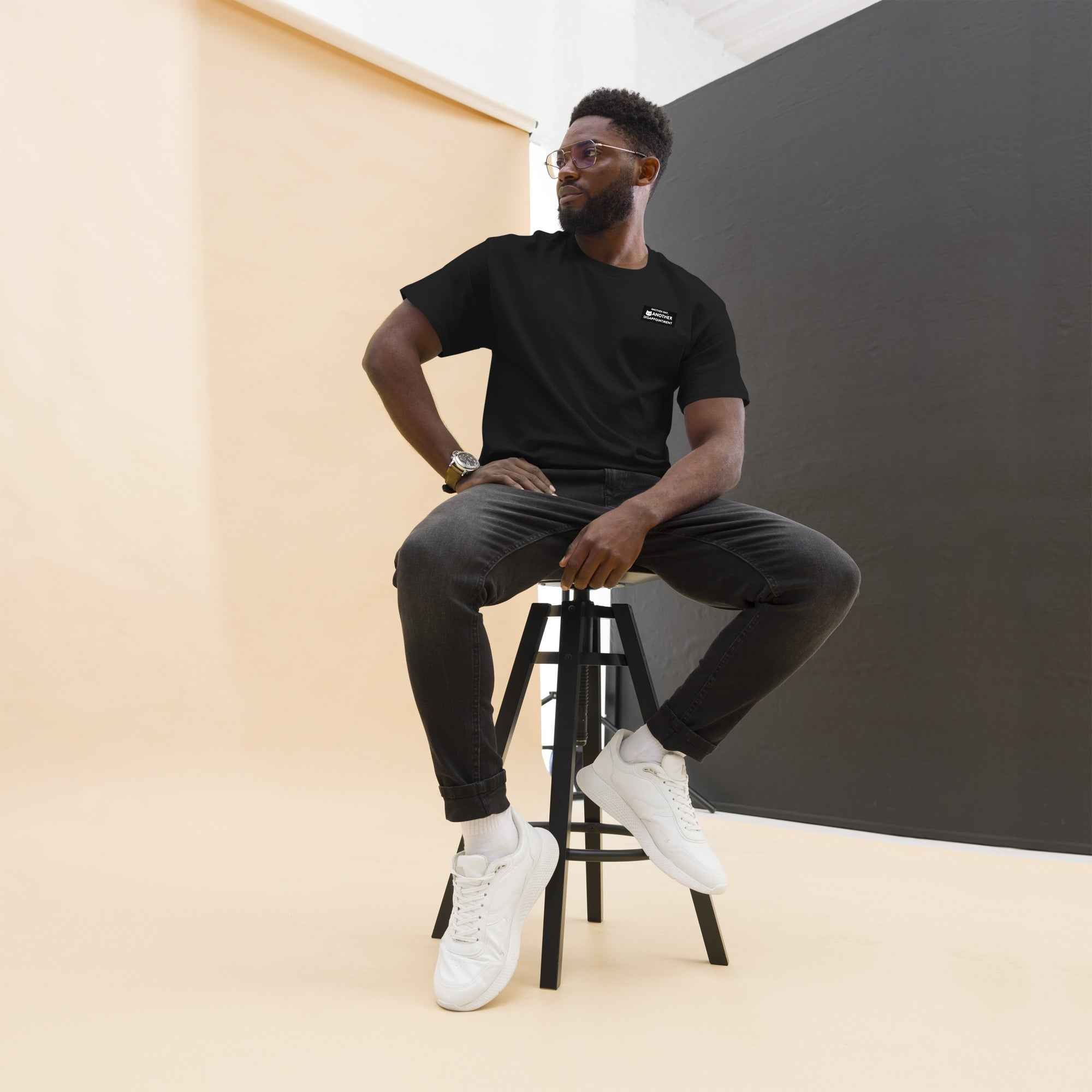 Black unisex classic tee by Leaky TS featuring a simple front design, casual fit, and comfortable cotton fabric.