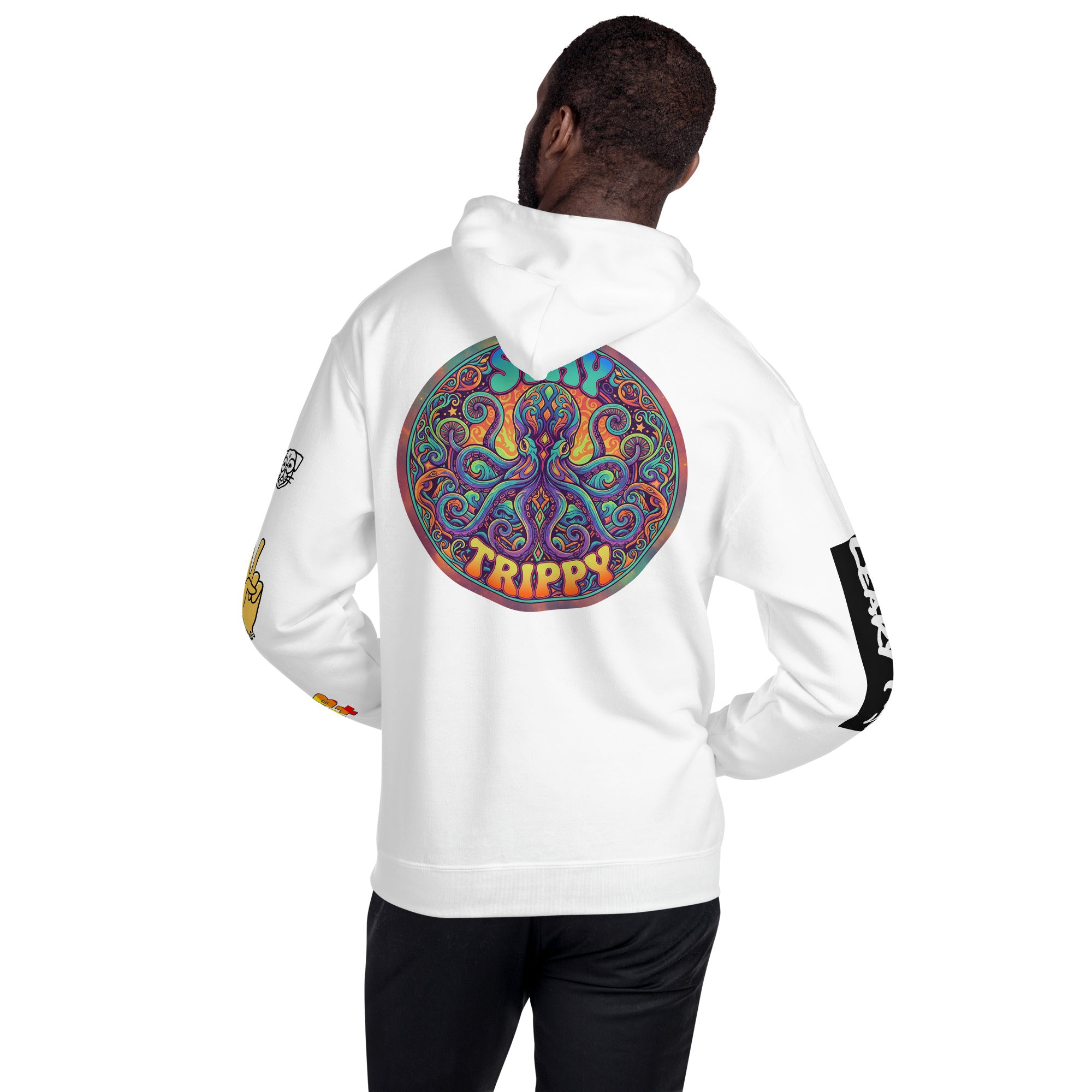 Leaky Ts Mentaly Somewhere Else Comfort Hoodie in white, unisex heavy blend fabric with a cozy, casual fit.