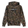 Unisex heavyweight hoodie from Leaky TS with duck camo pattern and front design, perfect for casual wear and comfort.