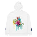 Unisex Eco-Leak Hoodie by Leaky ts in white, relaxed fit, soft organic fabric, shown from the back.